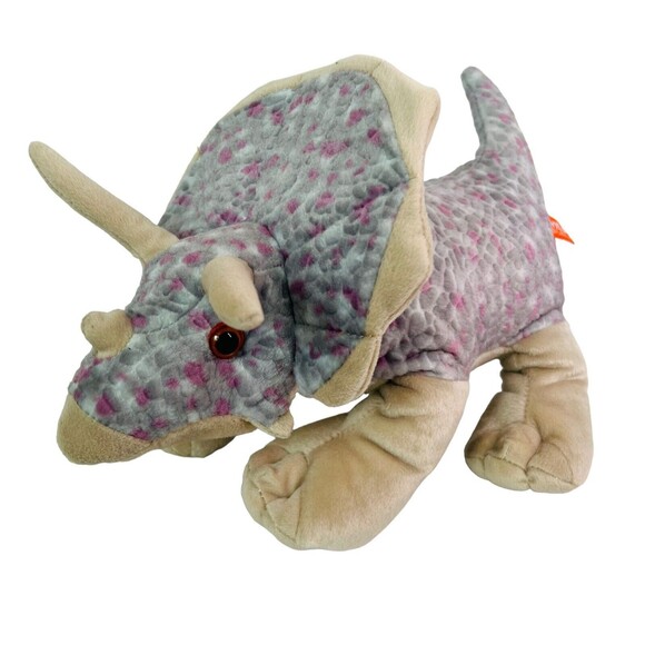 Wild Republic Triceratops Dinosaur Plush 15” Stuffed Animal Toy Beanbag K&M - Picture 7 of 11